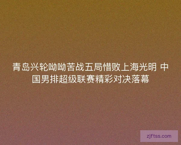 青岛兴轮呦呦苦战五局惜败上海光明 中国男排超级联赛精彩对决落幕